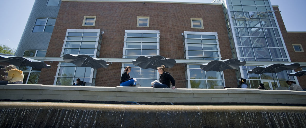 students outside Morris library